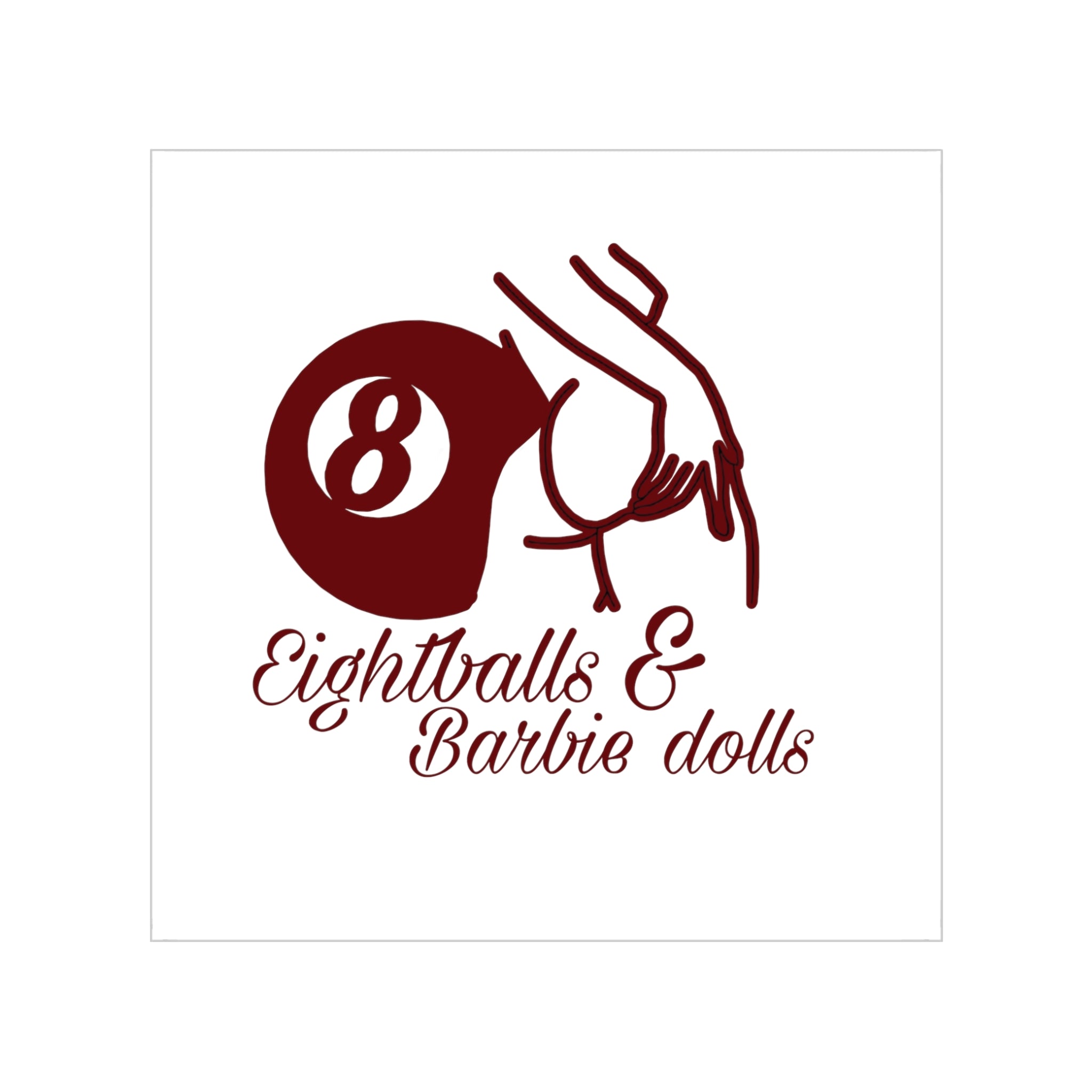 Eightballs & Barbie Dolls Sticker — Transparent Outdoor Square Car Decal