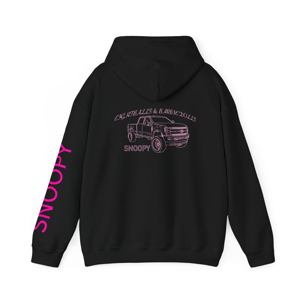 Pink snoopy hoodie black/ white