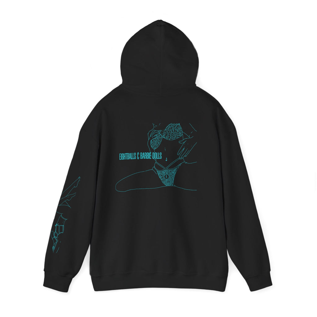 woman sit teal