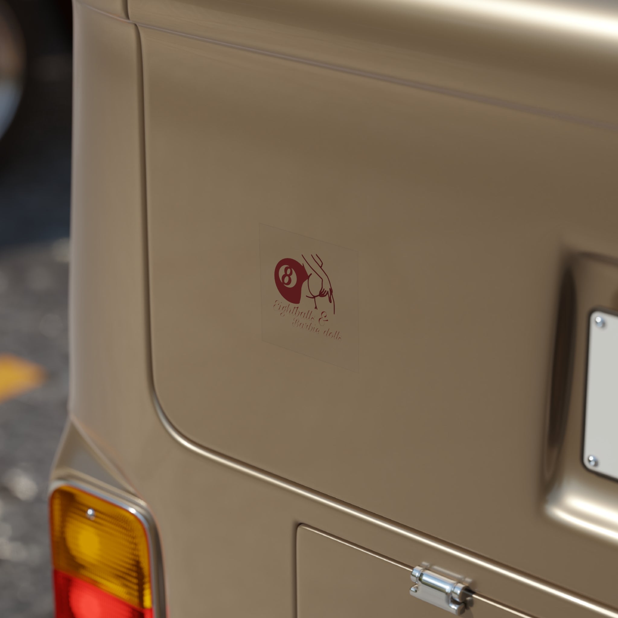 Eightballs & Barbie Dolls Sticker — Transparent Outdoor Square Car Decal