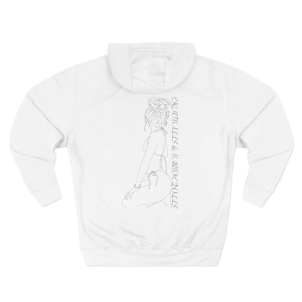 woman lean black on white