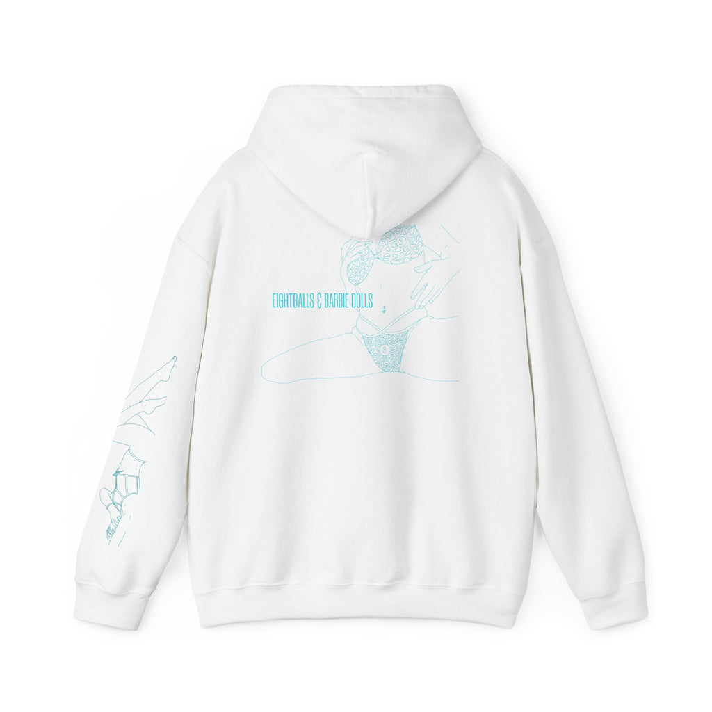 woman sit teal