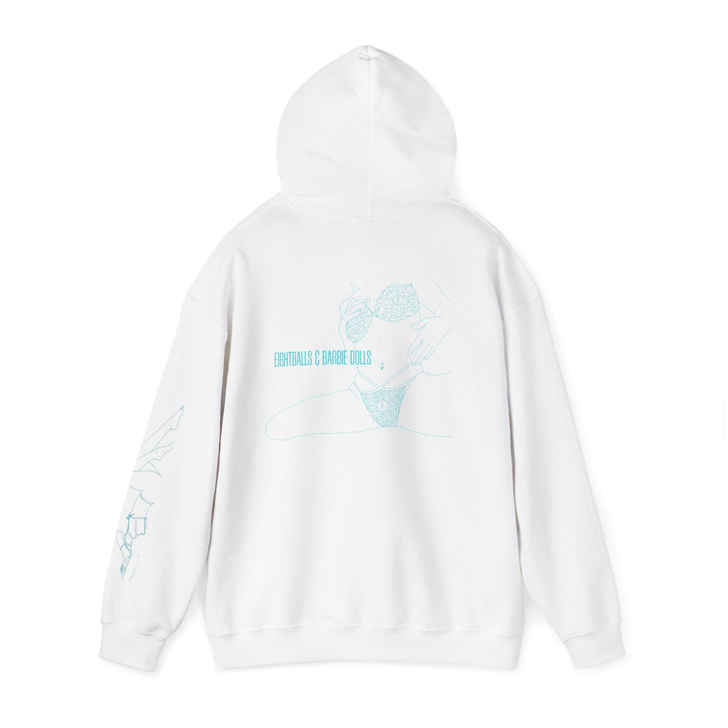 woman sit teal