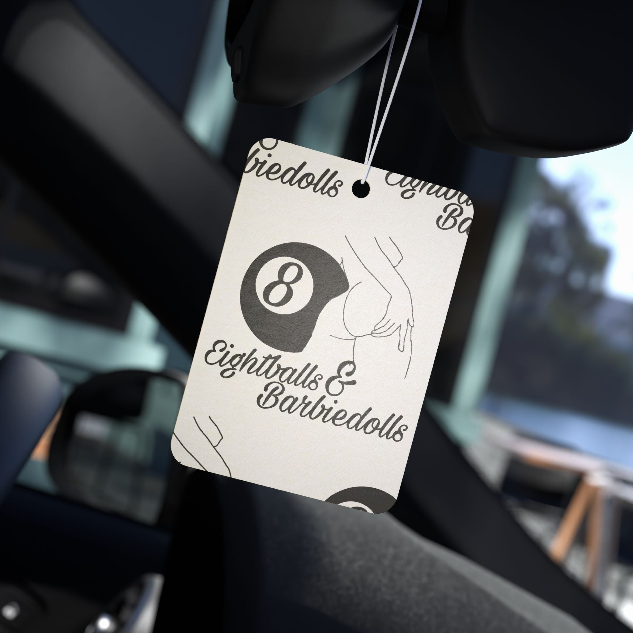 Eightballs & Barbiedolls Car Air Freshener — Retro Pinup 8-Ball Scented Ornament